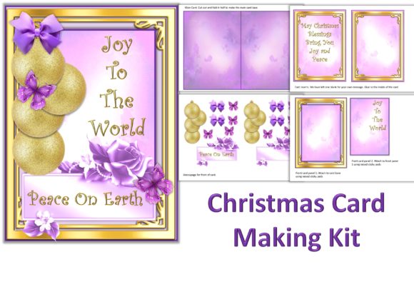 Download Pink Christmas Card Making Kit - Premium Bundle